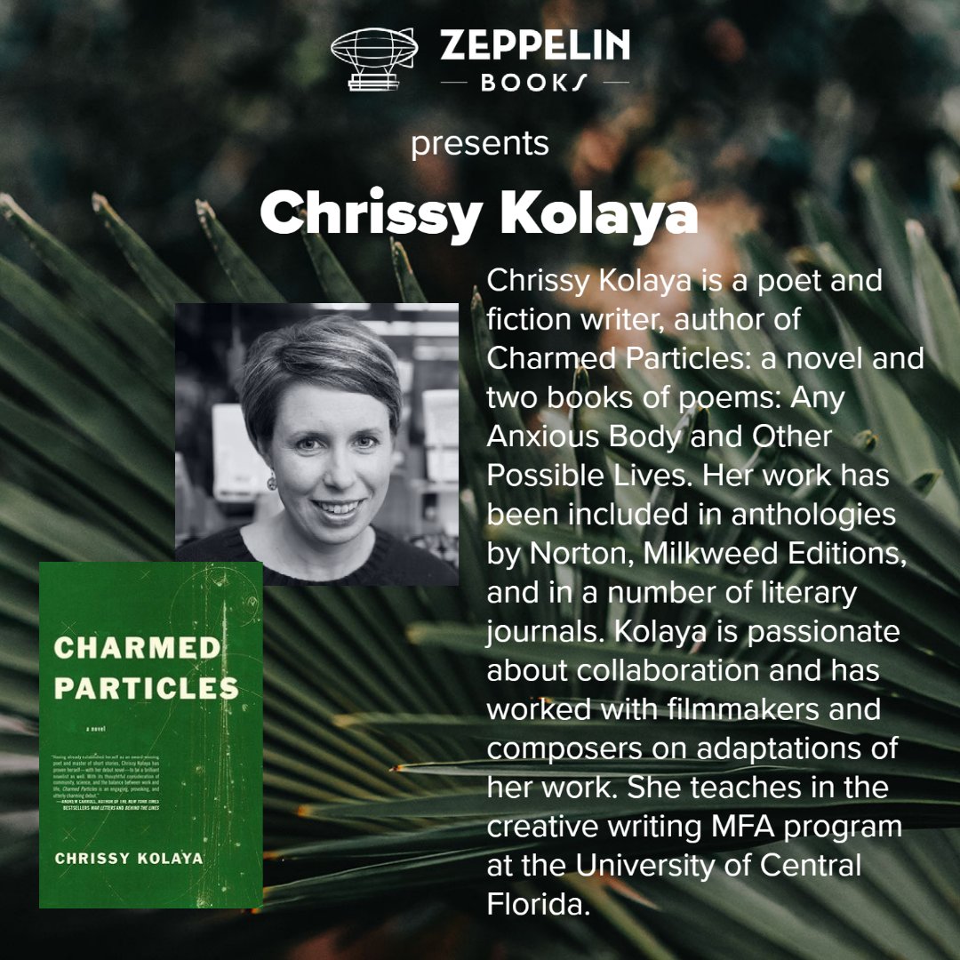 ChrissyKolaya's tweet photo. Hey, Orlando!
Hope to see you tomorrow night! 
I'll be chatting with novelist @jchapin_social about science, literature, the natural world, and our novels RIDE SOUTH UNTIL THE SAWGRASS and CHARMED PARTICLES at @zeppelinb00ks! Would love to see you there! https://t.co/SiFHoVTLTg