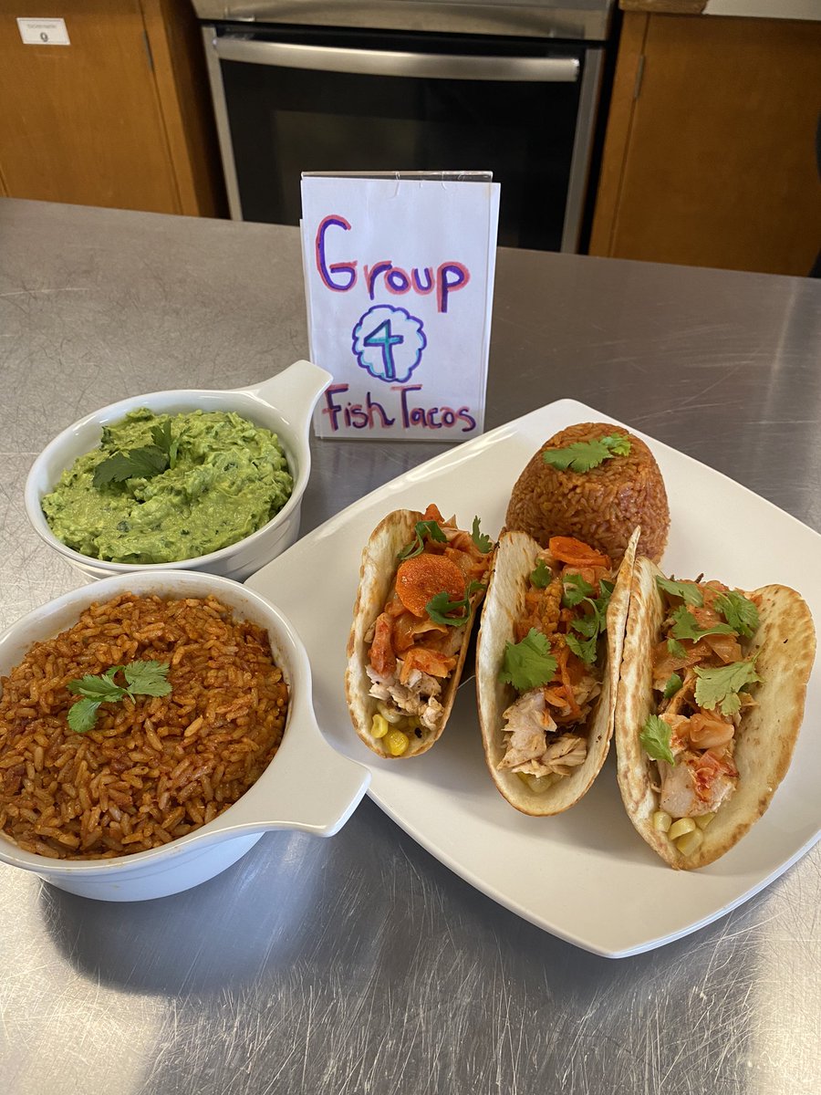 Gr. 12 Nutrition students prepared delicious, healthy immunity boosting meals today!  Great work! @FrBressaniCHS #proudteacher #nutrition #immunity 🥬 🍣