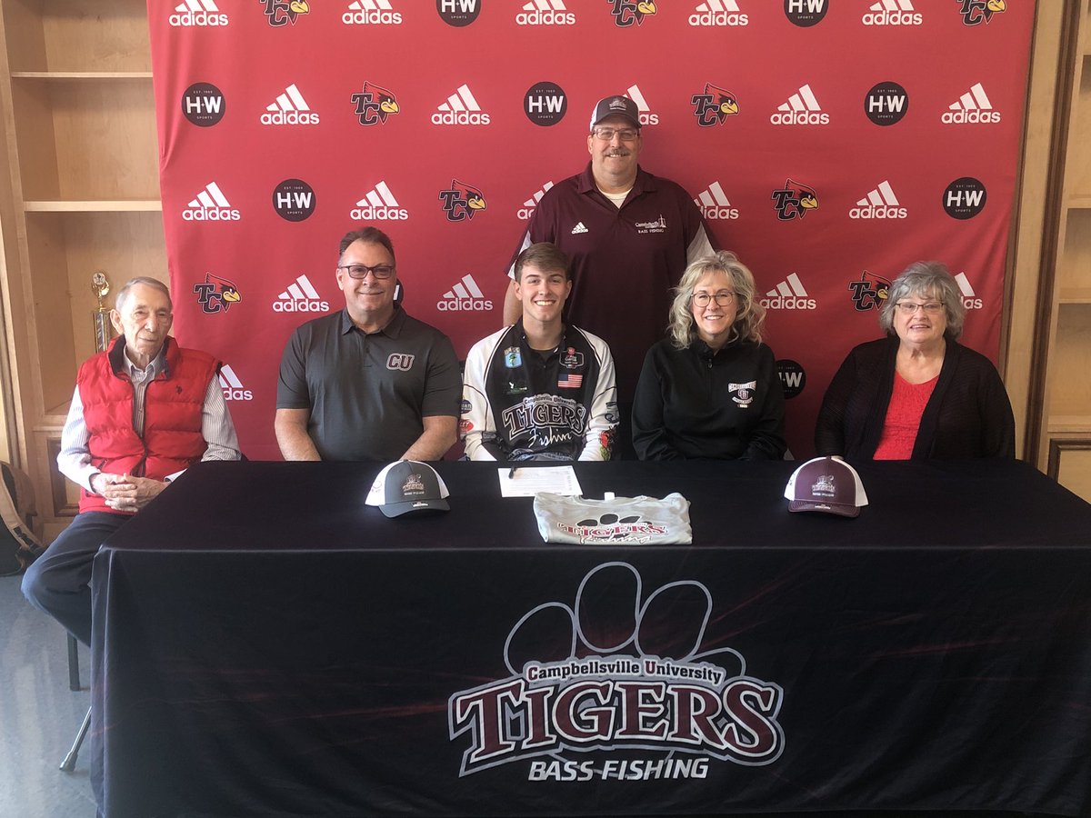 SportsTaylor's tweet photo. We are so happy for our guy Ben Sadler on signing to continue his Academic and Fishing career with the Campbellsville University Tigers. Way to go, Ben. We are proud of you! #TCPride #TCFishing #CUFishing https://t.co/ndh1En5MLf