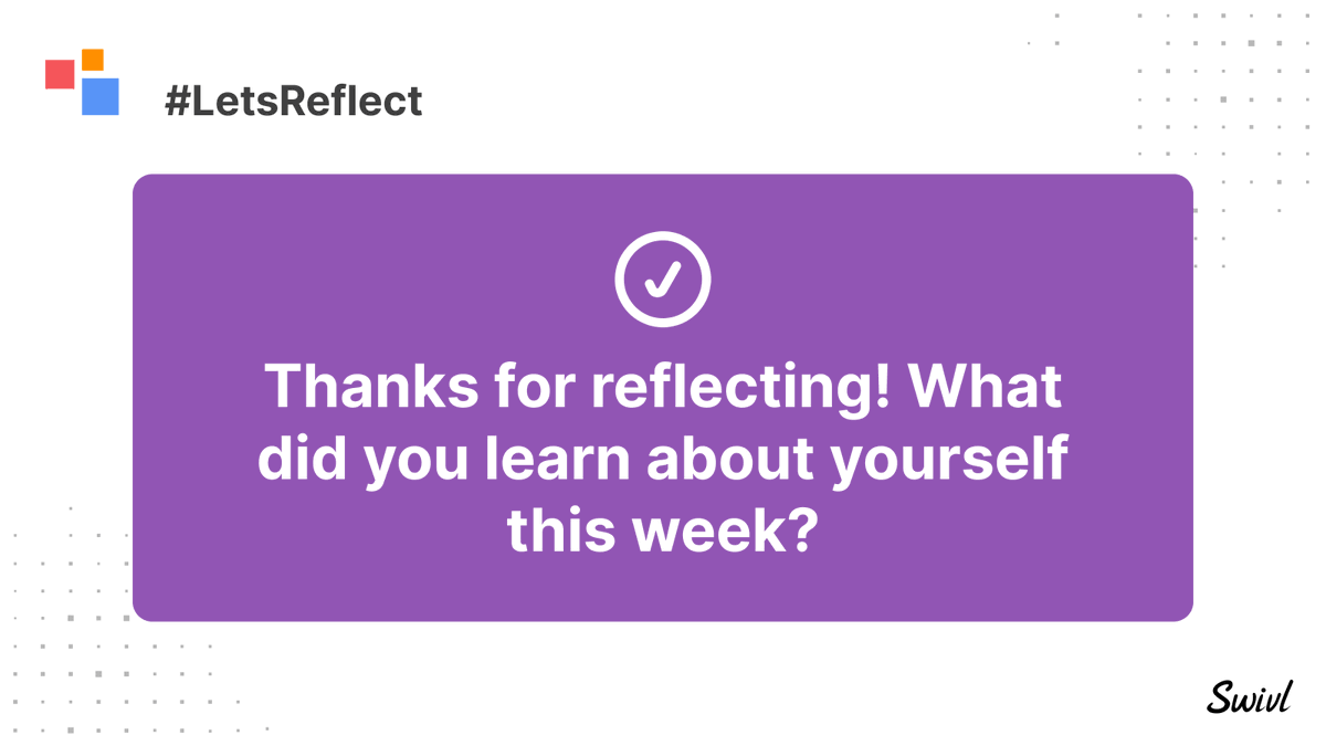 swivl's tweet image. See how easy (and inspiring) it was to reflect with us this week? Reflectivity is an easy way to reflect and share energy with other colleagues: bit.ly/3ncVUc8
#letsreflect #reflectivity #reflectionexercise