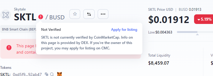SKTLs_Fans's tweet photo. Hey @SktlsCrypto Why doesn't the team apply for the listing so we can enjoy you on CMC? 🤗 https://t.co/cuxqYLWgdw