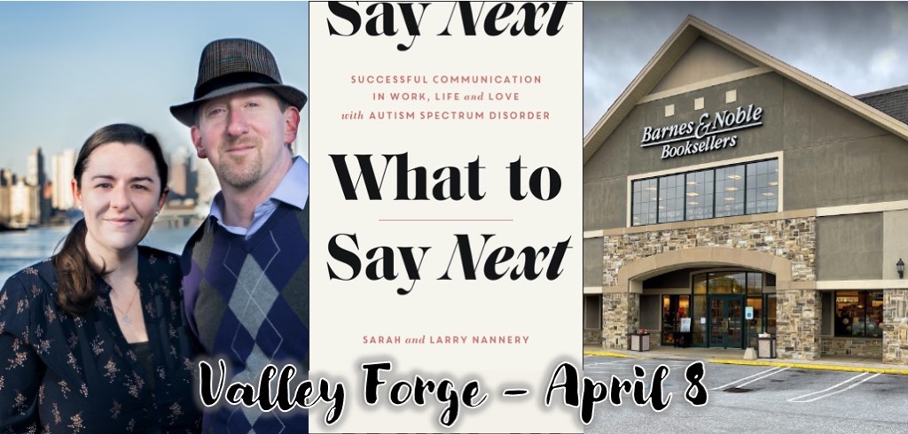 Come check us out at <a href="/BNValleyForge/">BNValleyForge</a> on Saturday 4/8! We'll be signing books and sharing our experiences as a #NeurodiverseCouple.

RSVP here: sarahnannery.com/events/vf-barn…

#ActuallyAutistic #AutisticAuthors #AutisticVoices #CelebrateAutism #AutismAcceptance