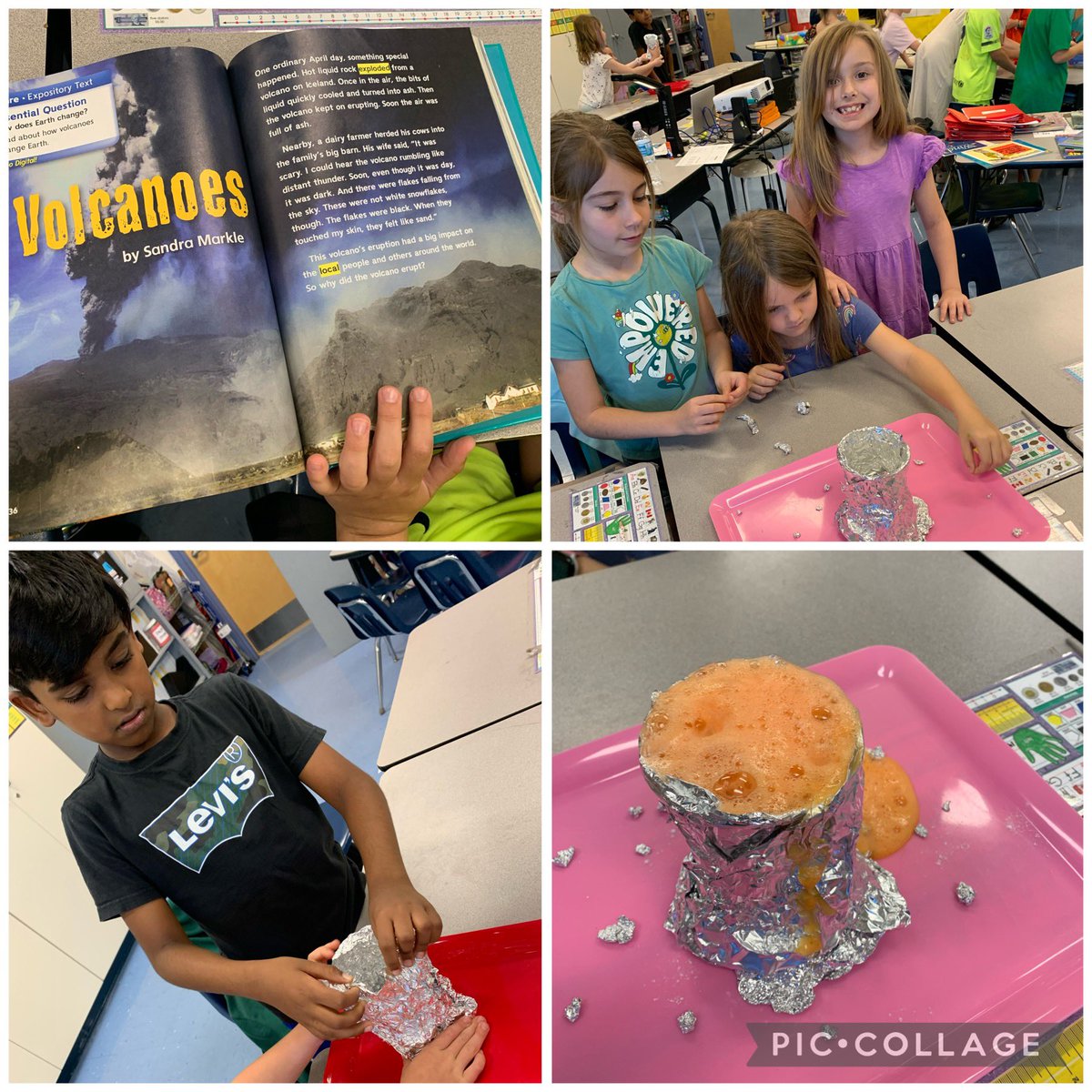 MrsBsBobcats's tweet photo. As we finished a week of reading and learning about volcanos we made our own volcanos and watched them erupt. 🌋 https://t.co/aXJ8as5IVv