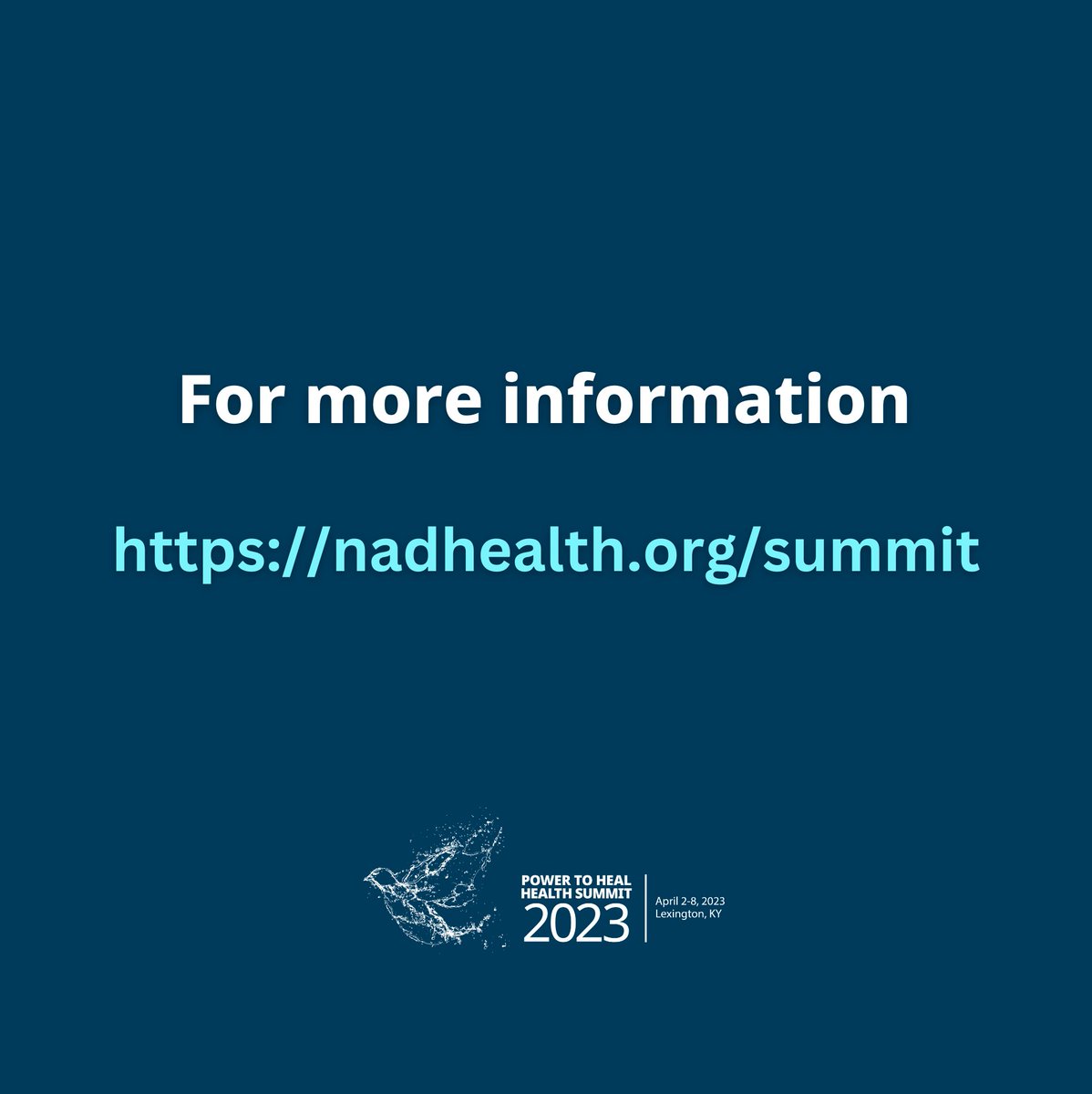 Join us at the NAD Health Summit in Lexington, KY from April 2-8, 2023! We're doing something different this year with trainings, networking, and a spiritual emphasis. Register now at nadhealth.org/summit #nadadventist
