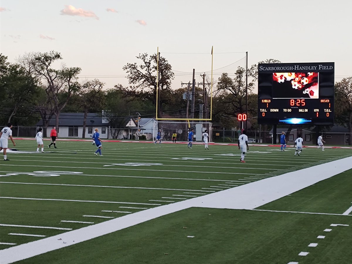 Texas High School soccer playoffs and we are all tied up at Scarborough-Handley Field in Fort Worth. The Bi District round South Hills 1 and Brewer 1.