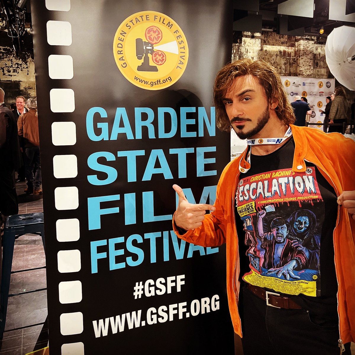 ChrisBachini's tweet photo. Bringing a bit of Italian style to the @GardenStateFilm Festival 🔥🔥 #escalationmovie #escalation #gardenstatefilmfestival #cooljacket #italianstyle https://t.co/gZEHW5zyF5