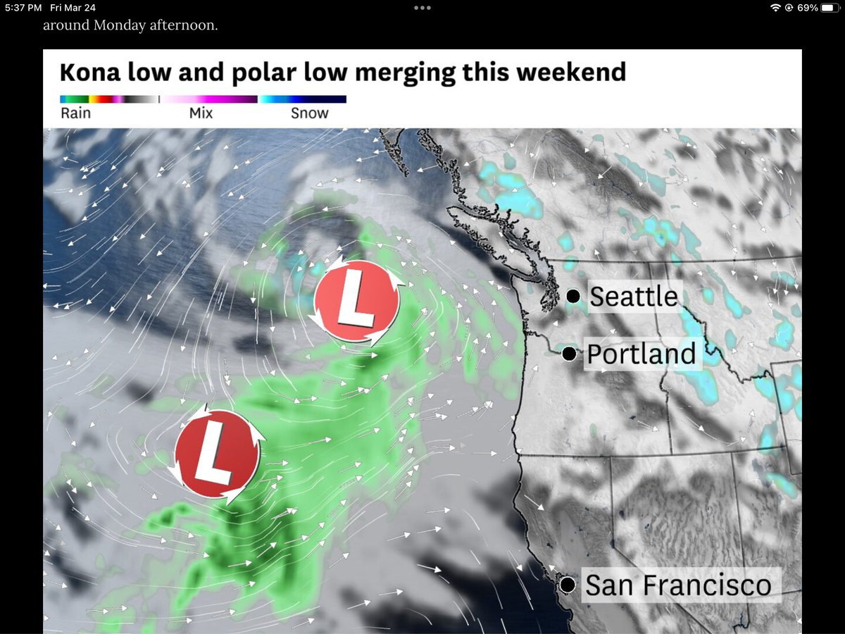 PlanetDiary's tweet photo. Translation: Crazy winds esp. along the coast and up in the hills as yet another atmospheric river drenching comes our way on Monday night. https://t.co/NEaFPXRcfL