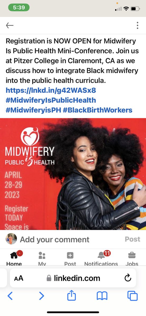 Considering that we just had Black Midwives day, come to our conference and learn more about how Black midwives have and continue to contribute to public health!