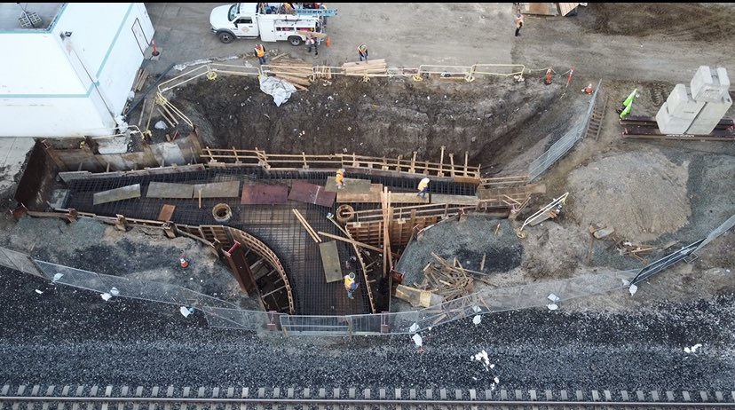 Rain or shine, work continues at Fullerton Road! After a couple of rainy days we continue to make progress on the project.
