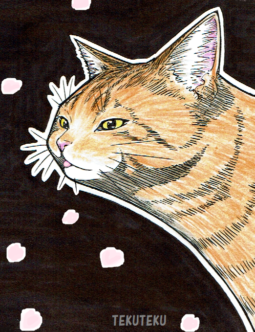 「寄りにゃ #猫好き #illustration #オリジナルイラスト 」|TEKUTEKUのイラスト