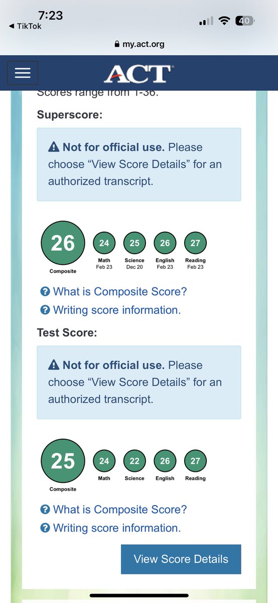 Received my scores back! Can’t wait to take it again to reach my target score! #studentfirst <a href="/pvamusoftball/">PVAMU Softball</a> <a href="/CoachBandin/">Alexis Bandin</a> <a href="/CoachVLB/">Vernon L. Bland</a> <a href="/SUsoftball_/">Southern University Softball</a> <a href="/GSUSOFTBALL/">Grambling State Softball</a>
