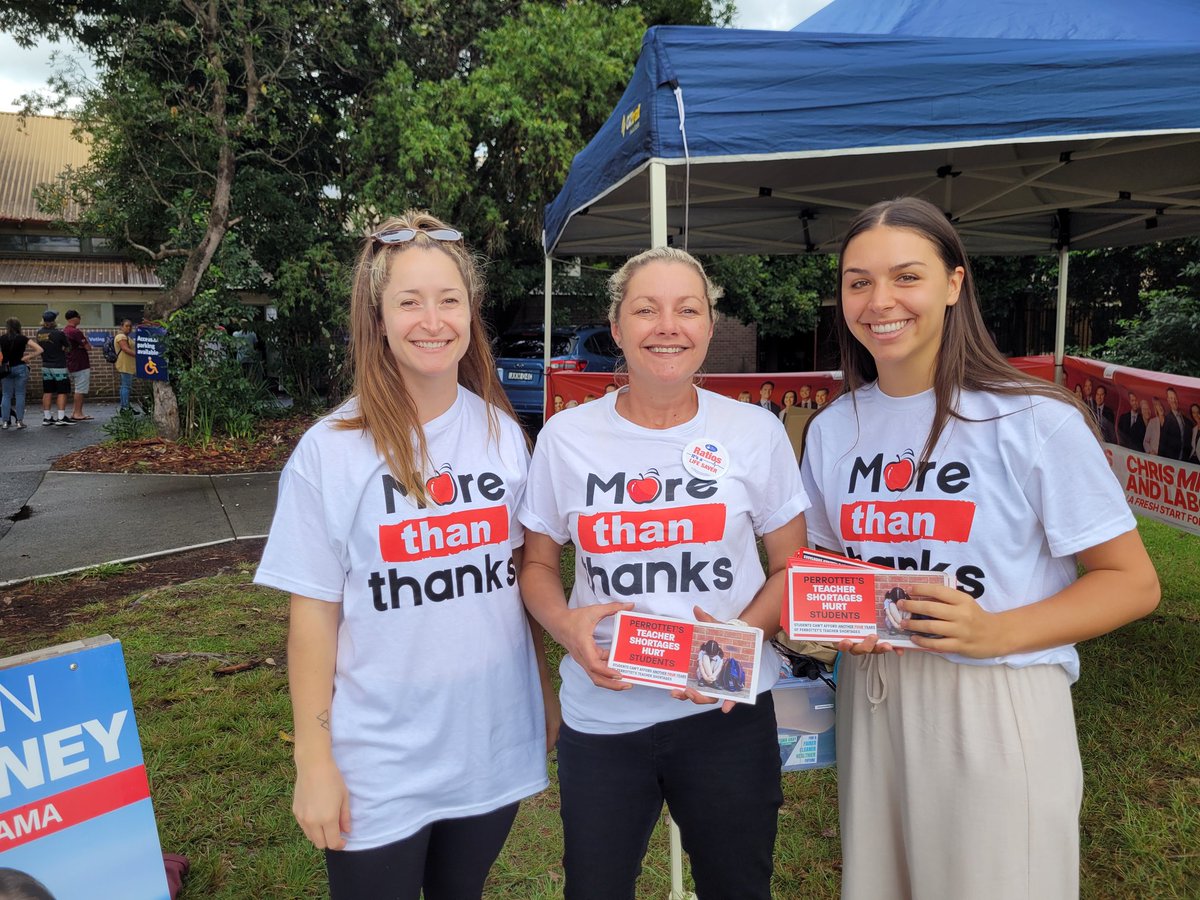 Teachers in the Kiama electorate today #MoreThanThanks