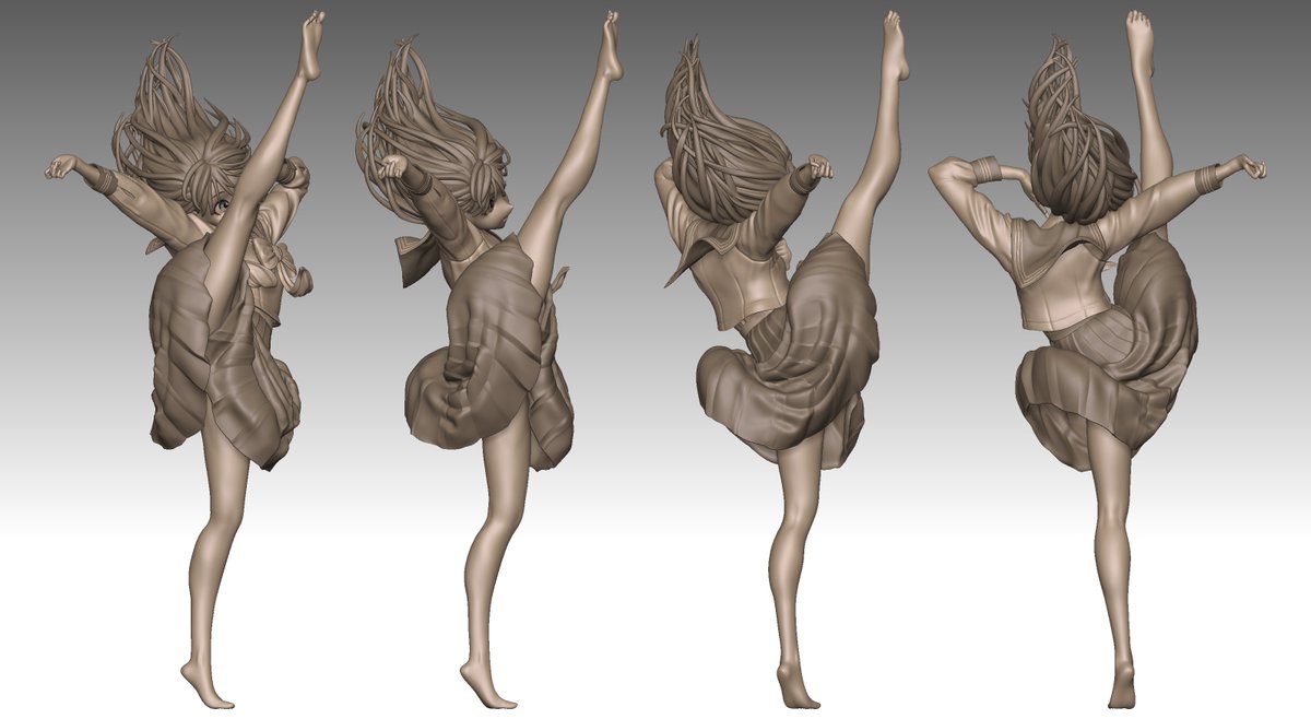 明日ちゃん完成しました
#明日ちゃんのセーラー服　＃ZBrush