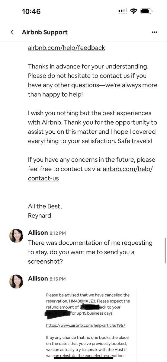 llisondevane's tweet photo. @AirbnbHelp why are you making me pay for an Airbnb when I followed the rep’s instructions? You said I couldn’t get a refund because I don’t have proof the host declined to host however I provided that. Also I just found out airbnbs in nyc are illegal so isn’t this on you anyway? https://t.co/um5QdOfHYF