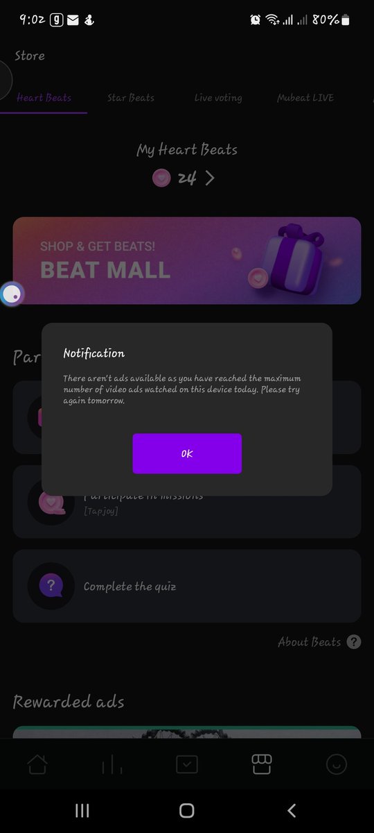 mybabyjongin_'s tweet photo. 8 accs ready! What about yours? If your other accs have 150beats & had exchanged them to live voting tix, pls make another acc & watch ads. You can watch up to 10ads & exchange to 1 ticket! Remember:
EVERY LIVE VOTING TICKET COUNTS!
#Rover1stWin 🏆 #KAI1stWin https://t.co/fGQcHOxbM6