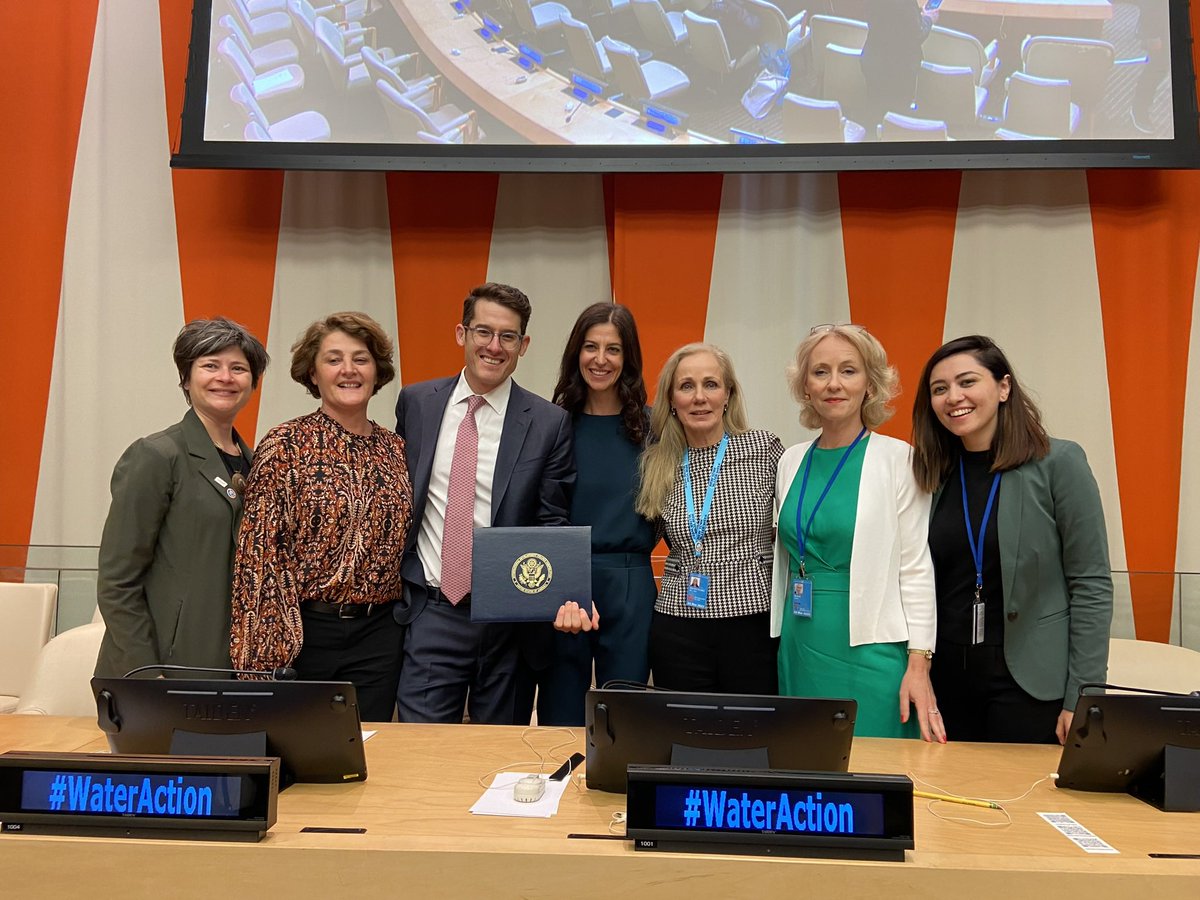 jakeclevine's tweet photo. That’s a wrap for @DFCgov at @UN Water — climate adaptation top of agenda:
✅ signed $10M equity investment #W2AF water access fund
✅ announced $100M for WaterEquity Global Fund
✅ 10+ biz dev mtgs for DFC adaptation window
And so grateful to @SecDebHaaland for her leadership. https://t.co/iiIJcbF0li
