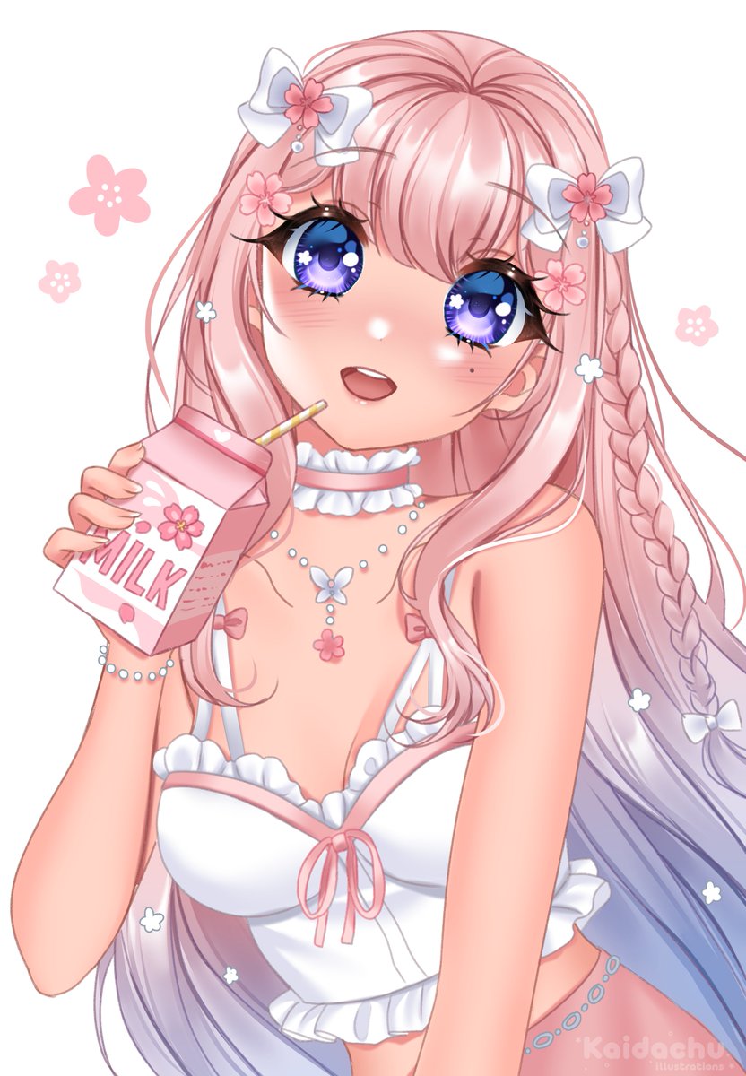 emiphoria_'s tweet photo. Have you ever tried Sakura milk tea before? 🌸🧋

Thank you for the amazing YCH art @Kaidachu 💞

#Vtubers #artcommissions #EmiArt https://t.co/Y3sitXLkc1