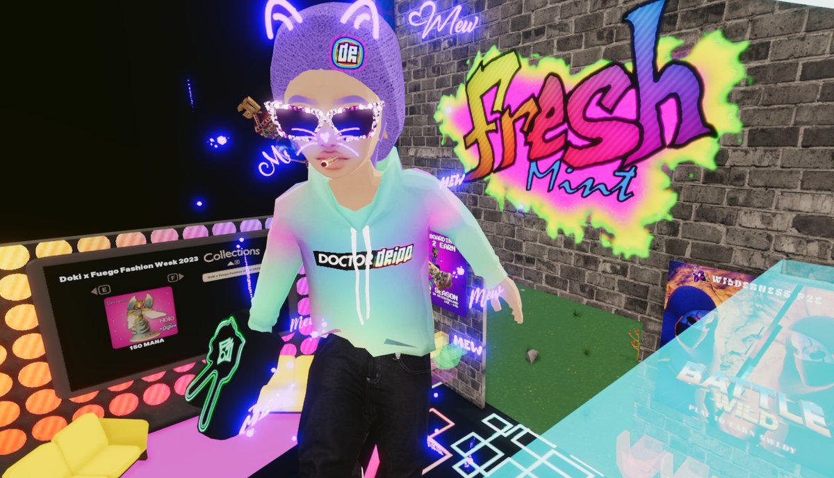Stop by #Decentraland coords -86,-28 tomorrow at 1pm PST to catch another live recording of the <a href="/FRESHMINT_ws/">FRESH MINT Wearable Showcase</a> Wearable Showcase

<a href="/NikkiFuego92/">🔥Nikki Fuego🔥</a> + <a href="/Doki3D/">Doki 3D | Commissions Open</a> 
<a href="/brandon_manus/">BrandonManus.ETH</a> <a href="/SinfulMeatStick/">SinfulMeatStick.eth</a> <a href="/CBDecentraland/">Decentraland Community</a>