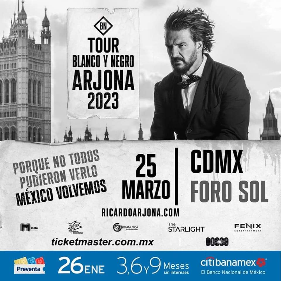 📌✨No te pierdas una gran noche romántica este 25 de Marzo en el Foro sol con <a href="/Ricardo_Arjona/">Ricardo Arjona ®</a>.🌹🌟