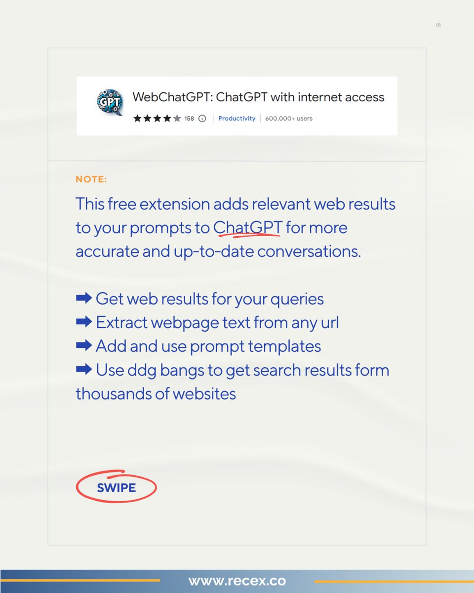 gaurav98317's tweet image. Are you looking for ways to boost your #productivity and simplify your online life?
Look no further than #ChatGPT's amazing #webextensions and AI Tools beyond ChatGPT!
While ChatGPT may be known for its amazing solutions, these AI TOOLs & extensions make your life easier.