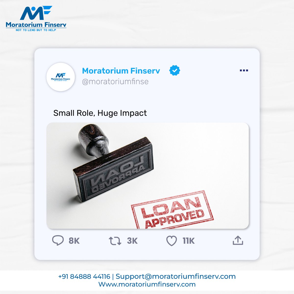 'Get your loan approved hassle-free with Moratorium Finserv'
#MoratoriumFinserv #LoanApproval #FinancialServices #NoMoreTension #StressFree #EasyLoans #FinanceMadeEasy #MoneyMatters #QuickApproval #HassleFreeLoans #FinancialFreedom #MoneyManagement #SmartFinance