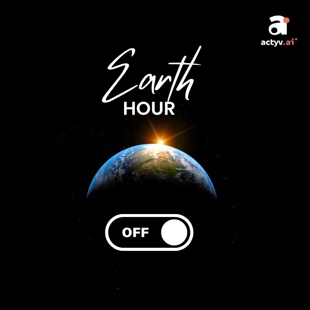 Let's make every hour "Earth Hour".
Join us as we switch off our lights for an hour and show our commitment to the planet. Let's take a step towards a sustainable future.

#EarthHour #actyvforEarth🌏