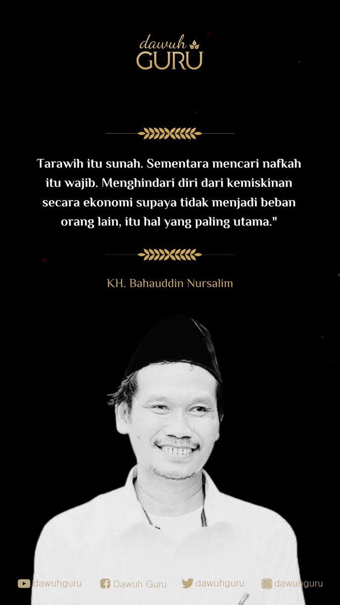 dawuhguru's tweet photo. Tarawih itu sunah. Sementara mencari nafkah itu wajib. Menghindari diri dari kemiskinan secara ekonomi supaya tidak menjadi beban orang lain, itu hal yang paling utama."

Gus Baha

#gusbaha #ramadhan #tarawih https://t.co/UiaxI9cuFR