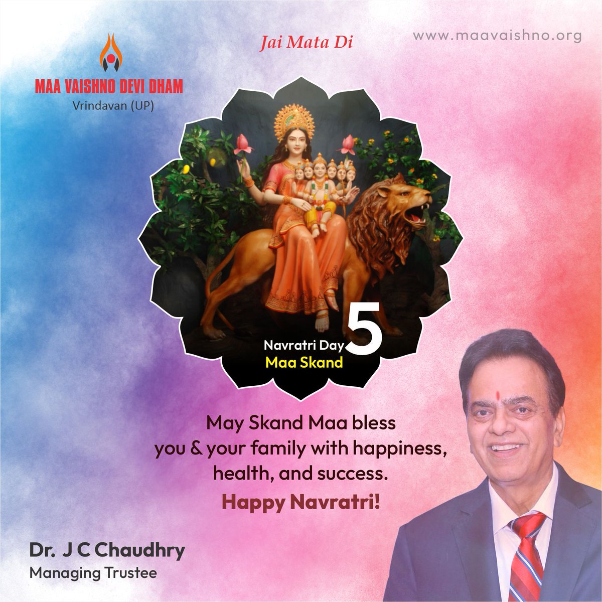 Navratri Day 5 

May Maa Skand bless you and your family with success and happiness. Happy Navratri! 

#navratri2023 #navratrispecial #navratrifestival #jcchaudhry