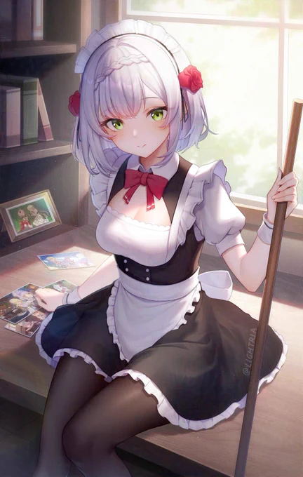 数日遅れたノエルの誕生日絵ですサボってるメイドちゃんを見つけました、何をしているのでしょうか#GenshinImapct  #Genshin  #原神 #Noelle #ノエル 