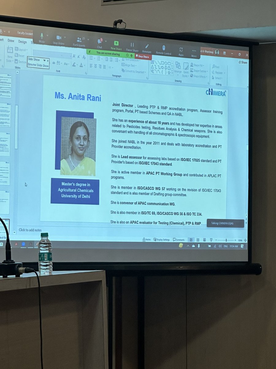 @NABL_QCI #proficiencytesting talk by Ms Anita Rani, Joint Director #quality #patientsafety