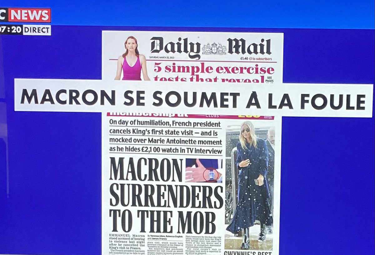 Resistance_SM's tweet image. Les journaux en #Angleterre en disent long l’affront pour le squatteur de l’Élysée #EMacron , la fin est proche  #peut-être que la 6 ème #république se  dessine..allez il serait préférable pour lui de #démissionner ou un nouveau vote savoir si le peuple 🇫🇷veut encore de lui…