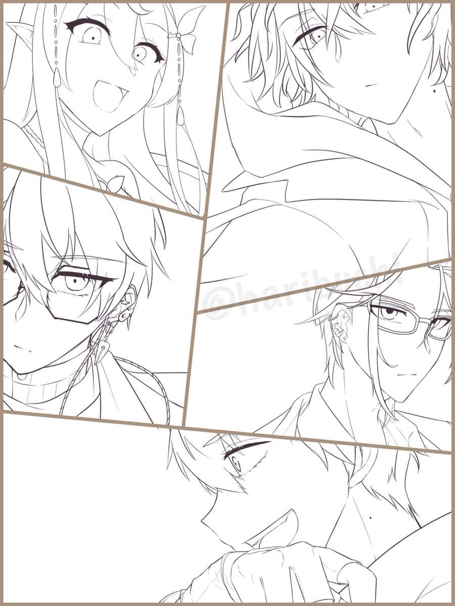 wip
なんだかんだでここまで描けた!!あと二人だーーー!!!!! 