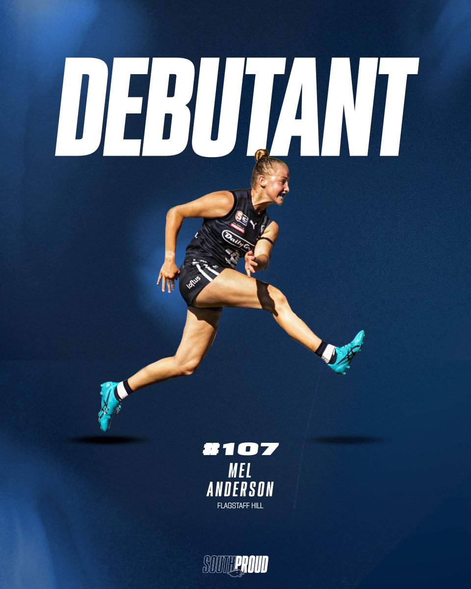 southadelaidefc's tweet image. Congrats to Mel Anderson (Flagstaff Hill Football Club) who makes her SANFLW debut tonight! 🎉

#SouthProud