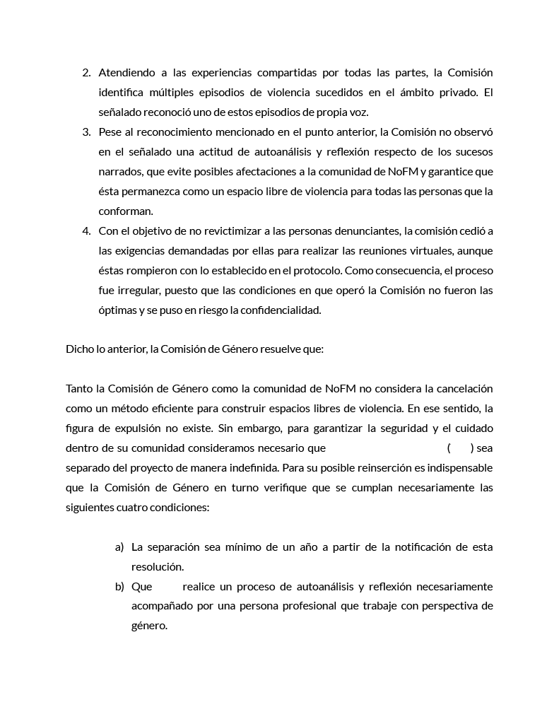 nofm_radio's tweet photo. Derivado de las publicaciones, videos y afirmaciones hechas recientemente, nuestra decisión, por transparencia, es hacer público este documento interno levantado el 20/02/23. Lo ponemos a su disposición entendiendo que ustedes tienen la última palabra. 

La aministración de NoFM. https://t.co/VWwVX45aBu