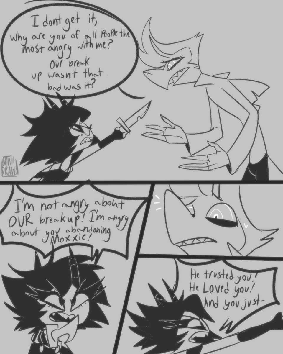 DaniDraws666's tweet photo. Idk i just wanted to draw out this exchange in particular 🥲🥲🥲❤️‍🩹 #HelluvaBoss https://t.co/BX8VFLmr2M