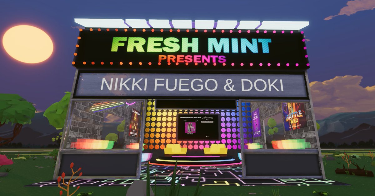 We're back for another episode of FRESH MINT Wearable Showcase &amp; this week we're talking #MVFW23

Saturday March 25th / 1pm PST / 4pm EST 

Join us for a convo with two #digitalfashion designers &amp; <a href="/decentraland/">Decentraland</a> wearable creators: <a href="/NikkiFuego92/">🔥Nikki Fuego🔥</a> &amp; <a href="/Doki3D/">Doki 3D | Commissions Open</a>
🍃
play.decentraland.org/?position=-86%…