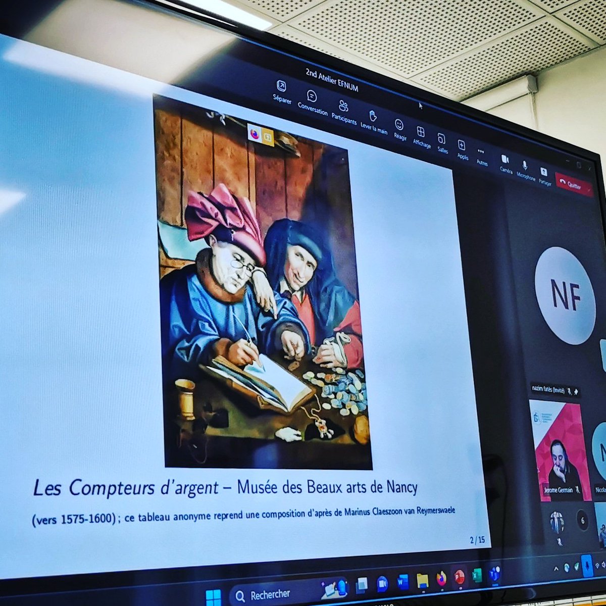 PonsotJF's tweet photo. Clôture des Journées Monnaie-Finance de la @CEfnum, à Nancy. Deux journées stimulantes, dont le point d'orgue aura été la conférence magistrale de Jean Cartelier sur le langage des paiements. Merci à @YaminTadjeddine et son équipe pour l'invitation https://t.co/QADRbqwiHH