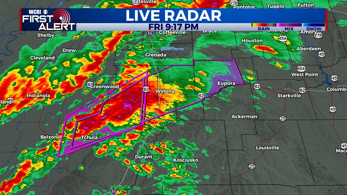 WCBIWEATHER's tweet photo. A CATASTROPHIC TORNADO has been issued for Carroll, Montgomery, and Webster Counties until 10:15PM CDT. This system is moving NE at 55MPH. GET INTO YOUR SHELTER NOW! This system has already caused severe damaged. https://t.co/4eT3Mfd2SW