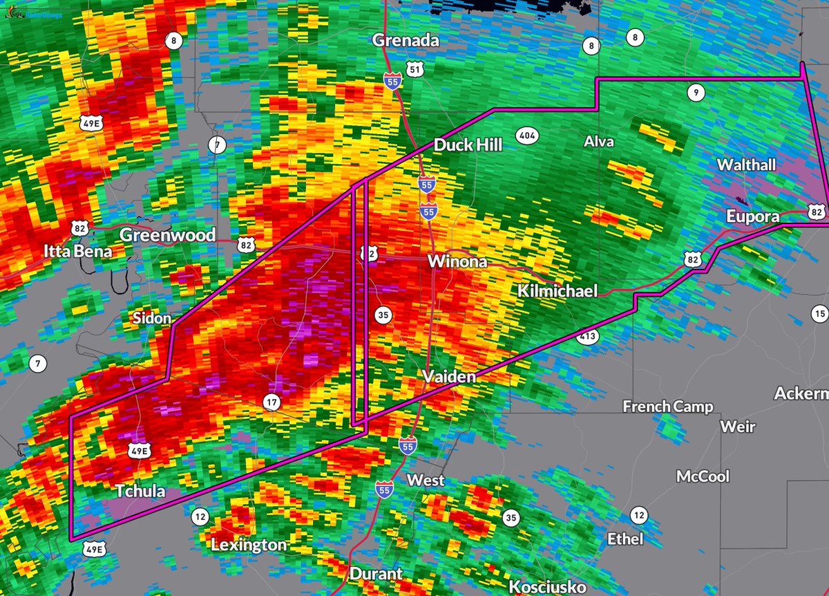 Ryan Hall, Y’all (@ryanhallyall) on Twitter photo 🚨PDS Tornado Warning including Winona MS, Eupora MS and Vaiden MS until 10:15 PM CDT. This is a LIFE THREATENING SITUATION. SEEK SHELTER NOW!
We're tracking this with <a href="/RadarOmega/">RadarOmega</a> LIVE: youtube.com/watch?v=xMhSRs… 🚨PDS Tornado Warning including Winona MS, Eupora MS and Vaiden MS until 10:15 PM CDT. This is a LIFE THREATENING SITUATION. SEEK SHELTER NOW!
We're tracking this with <a href="/RadarOmega/">RadarOmega</a> LIVE: youtube.com/watch?v=xMhSRs…