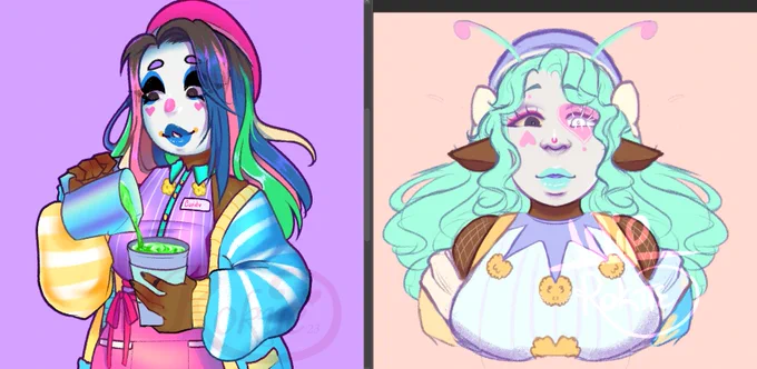 [DO NOT RETWEET]The absolute difference when you just leave designs for a month or so [Jan -> March]#vtuberWIP #WIP #characterdesign 