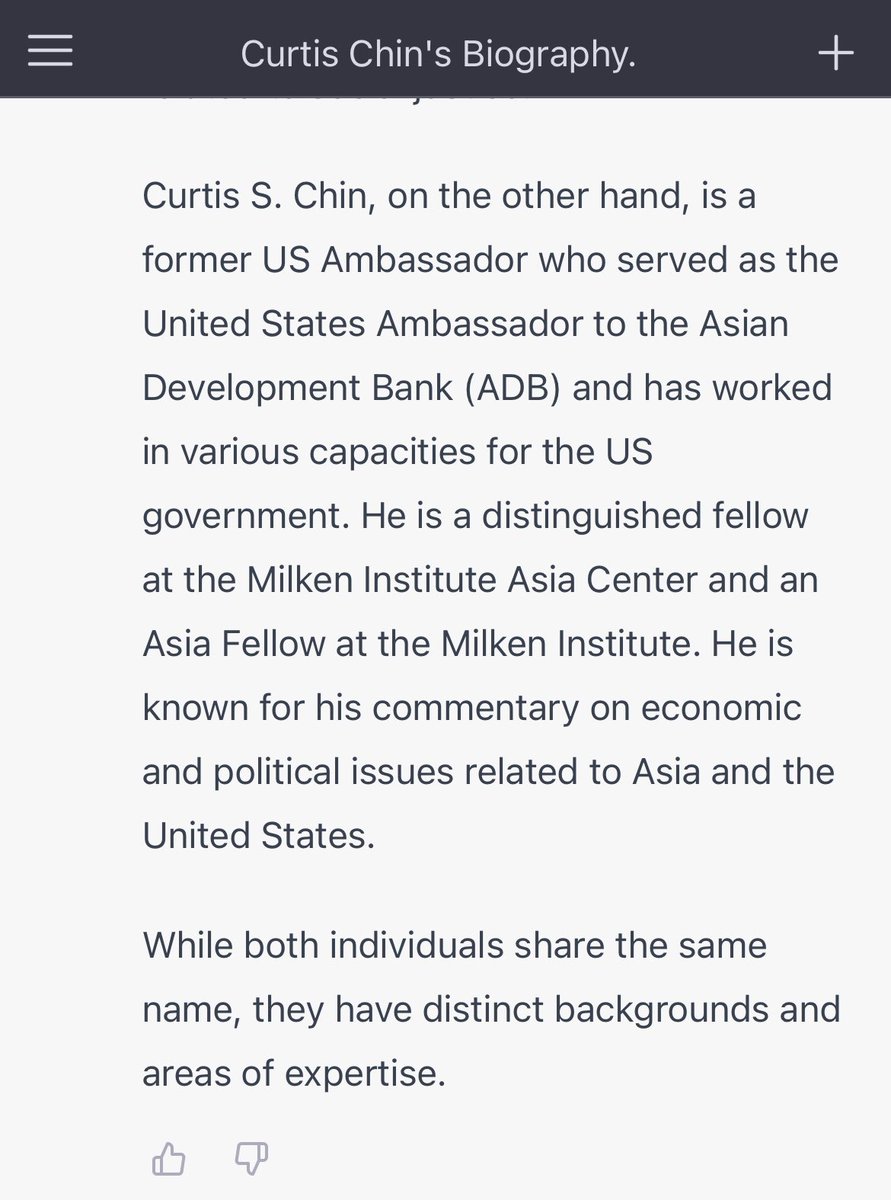 CurtisSChin's tweet photo. As for what @OpenAI #ChatGPT had to say about the #curtischin duo, have a read!  There’s @CurtisChin from Detroit (w/ a new book coming out ⬇️), &amp; then there’s me 🙋🏻‍♂️ @CurtisSChin. Either way, #StrongerTogether. 😎 #AAPIExcellence

@emoritsugu46 @danieldaekim @kenjeong @WHIAANHPI https://t.co/mXIgNub8Iq