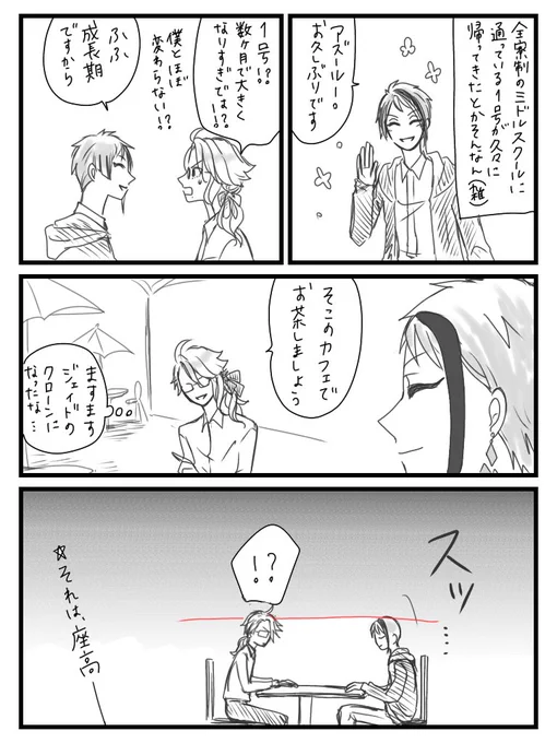 フロジェイ夫婦
悲しい事件
🐙『僕が短いんじゃない。あいつらが長すぎるんだ』
🐙『こんなところまで似なくていいのに』 
