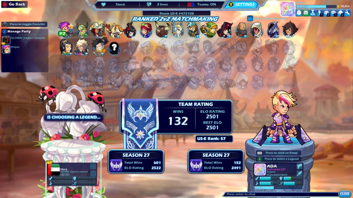Snypesbh's tweet photo. i hit 2500 in brawlhalla 2v2 #brawlhalla #stayshit https://t.co/d19kiSd0Re