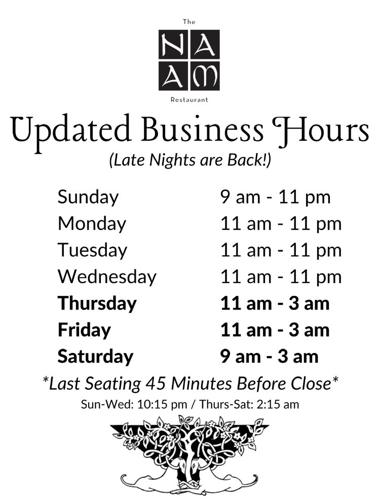 Hey Folks! New late night hours! Hope to see you tonight! #latenight #veganfood #vegetarian