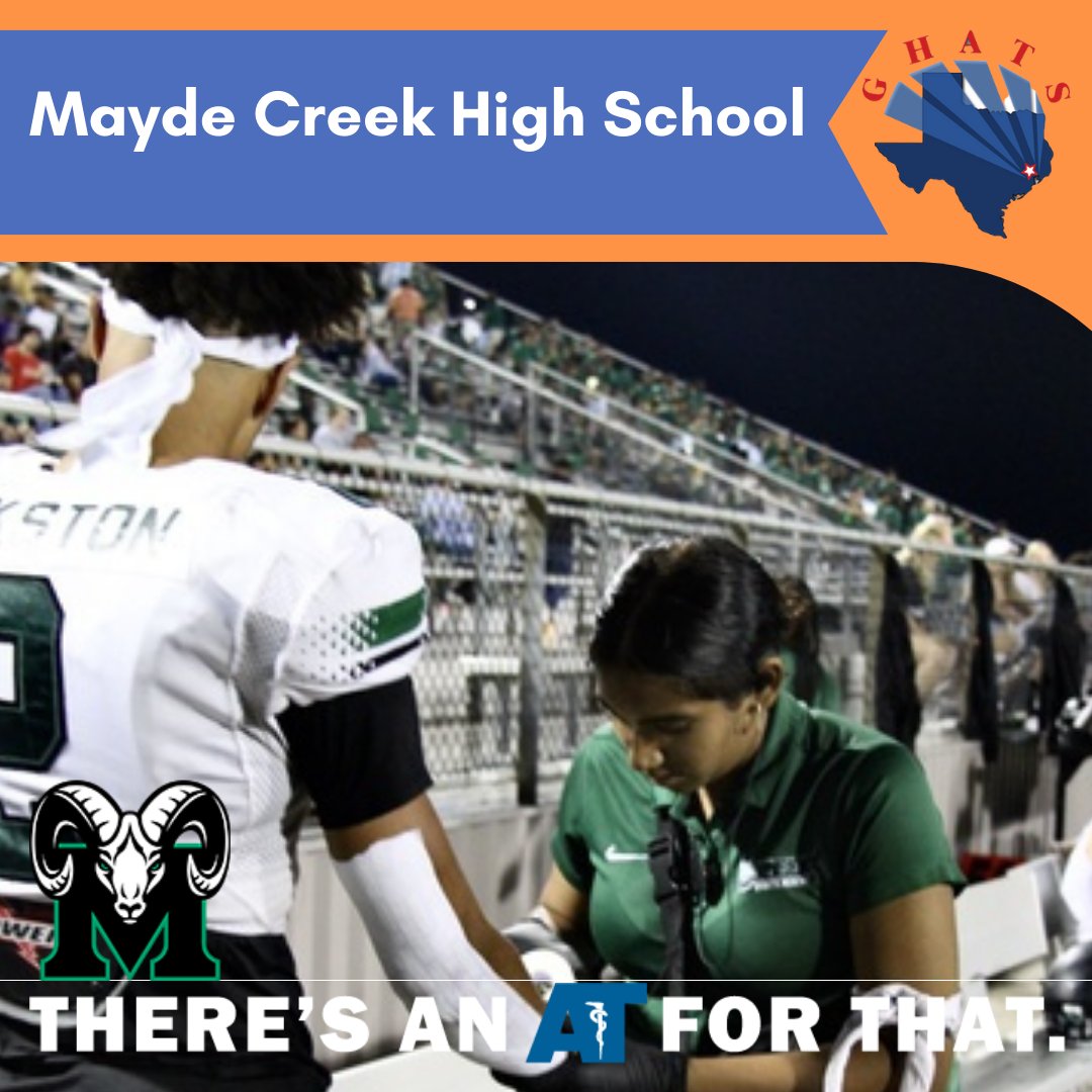 GHATSdotORG's tweet photo. (1/2) There's an AT for exemplary student-athlete healthcare: Mayde Creek High School. #NATM2023 #TheresAnATForThat #AT4me @NATA1950 @SWATAD6 @tsata_team @TexasSSAT https://t.co/ZInGwRv8Lv