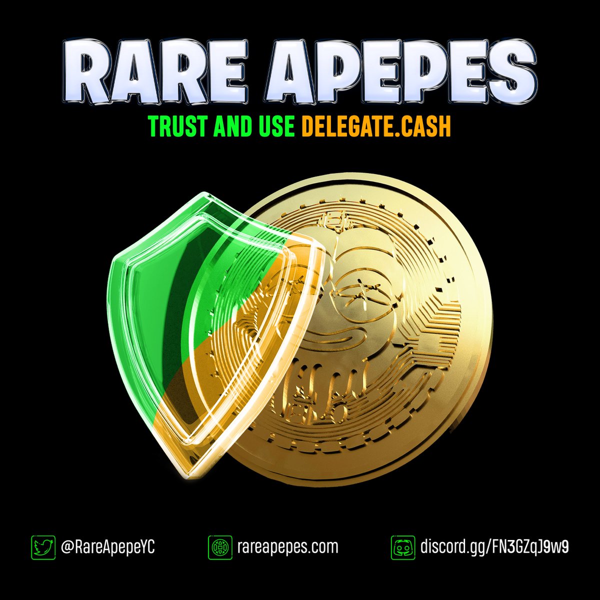 RareApepesNFT's tweet photo. We take user security very seriously within the #RareApepes ecosystem; to that end we're pleased to announce:
@delegatecash integration is now available for enhanced asset protection getting you prepared for phase 1 of the upcoming Apepe Odyssey mint🖼️
Details below🧵👇 https://t.co/yjPHNbBgtT