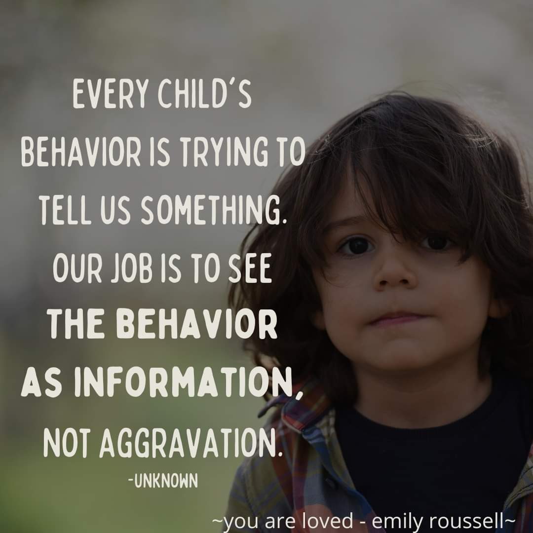 Too often we take a child's behavior as some kind of personal offense instead of listening to what it's telling us