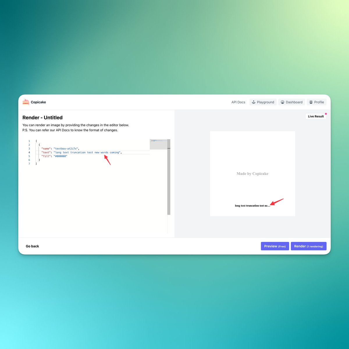ryuu_dev's tweet photo. @copicakeapp now supports text truncation finally 🥲 This feature looks simple, but it took me 2~3 days to read the code and come up with a final solution

No matter what, the service itself should be able to handle all basic use cases <3 

#buildinpublic https://t.co/zV4VzIvjpK