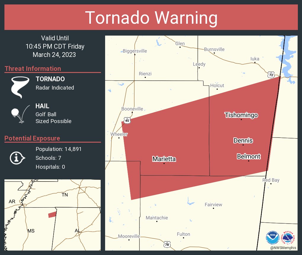 NWS Tornado on Twitter "Tornado Warning including Belmont MS