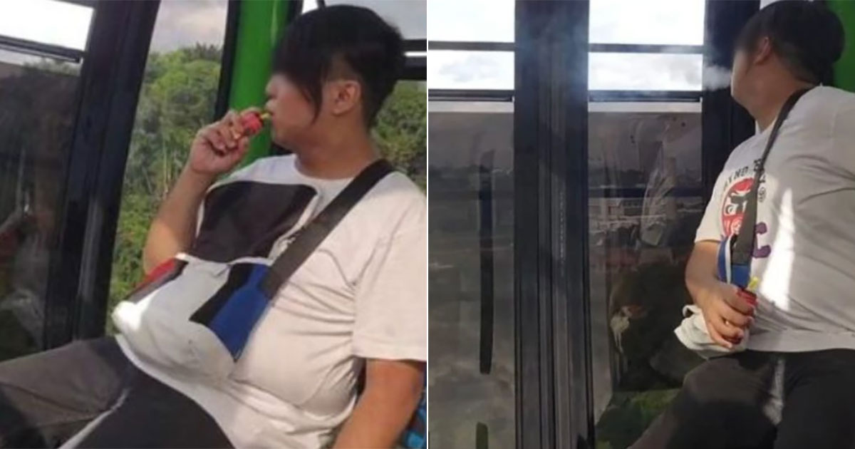 MothershipSG's tweet photo. HSA identifies 2 men, both 24, seen vaping &amp; smoking in Sentosa cable car, finds 11 vapes in their homes https://t.co/xMQ76eH2zq https://t.co/HLJG1HrJT0